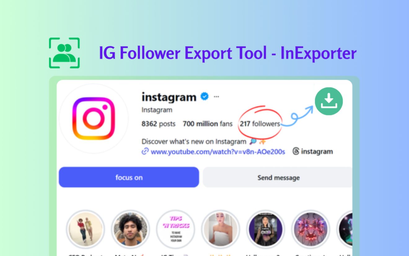 IG Follower Export Tool - InExporter product screenshot