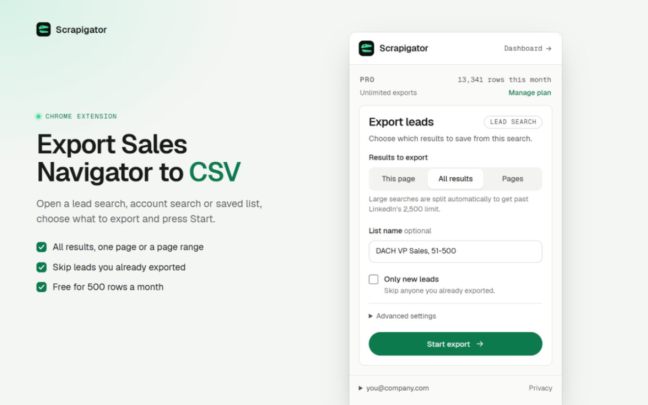 Scrapigator product screenshot