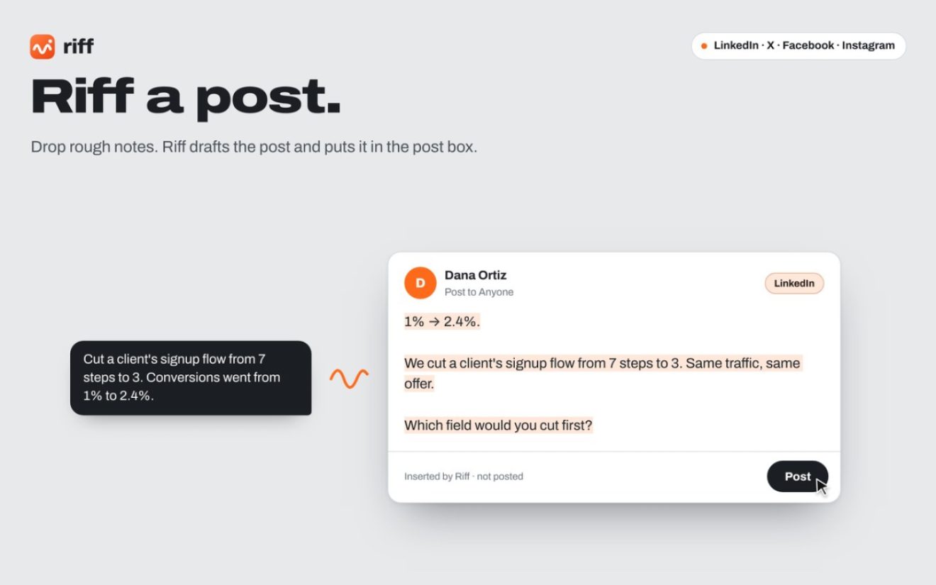 Riff product screenshot