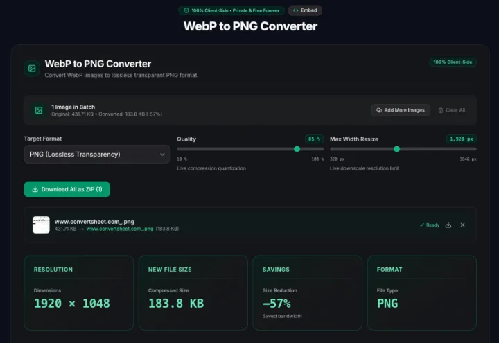 ConvertSheet screenshot 1