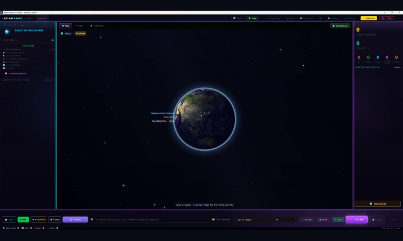 AtlasForgeX product screenshot