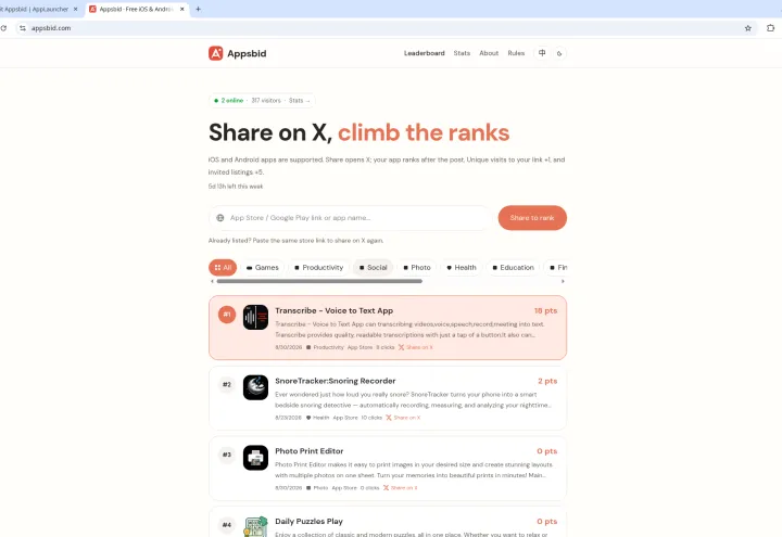 Appsbid screenshot 1
