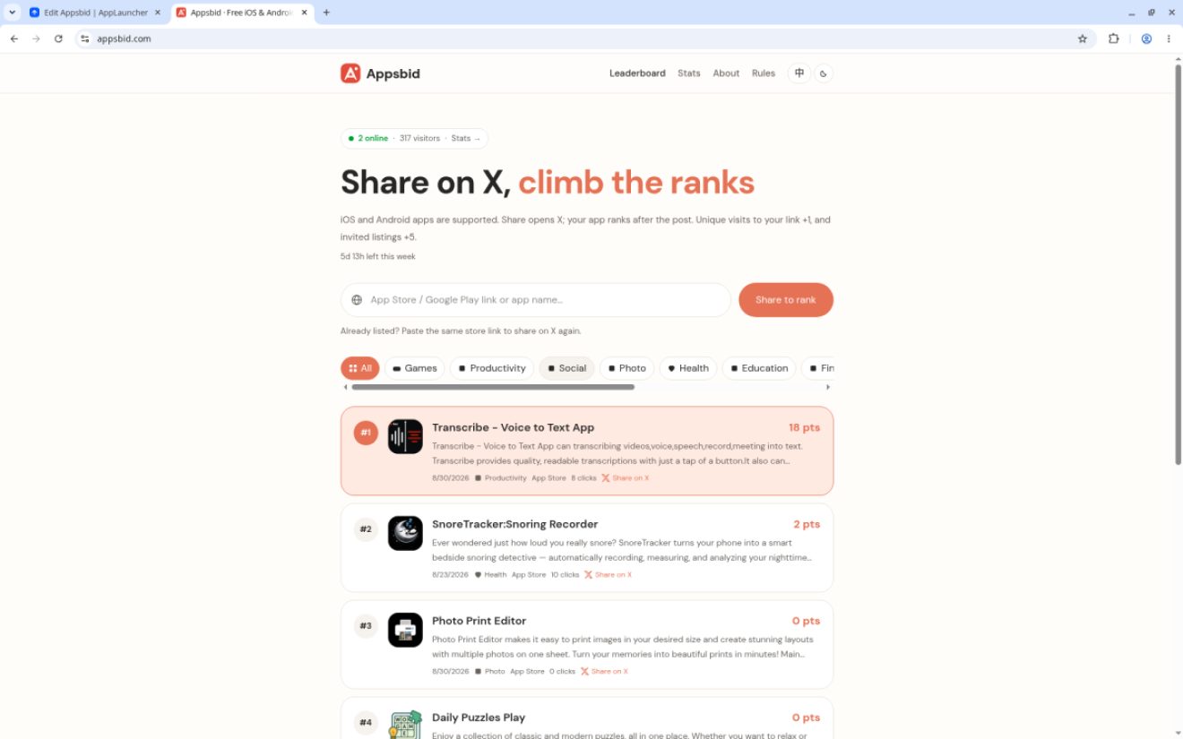 Appsbid product screenshot
