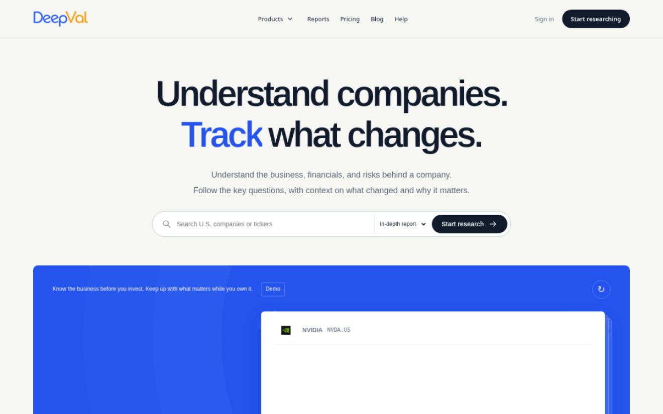 DeepVal product screenshot