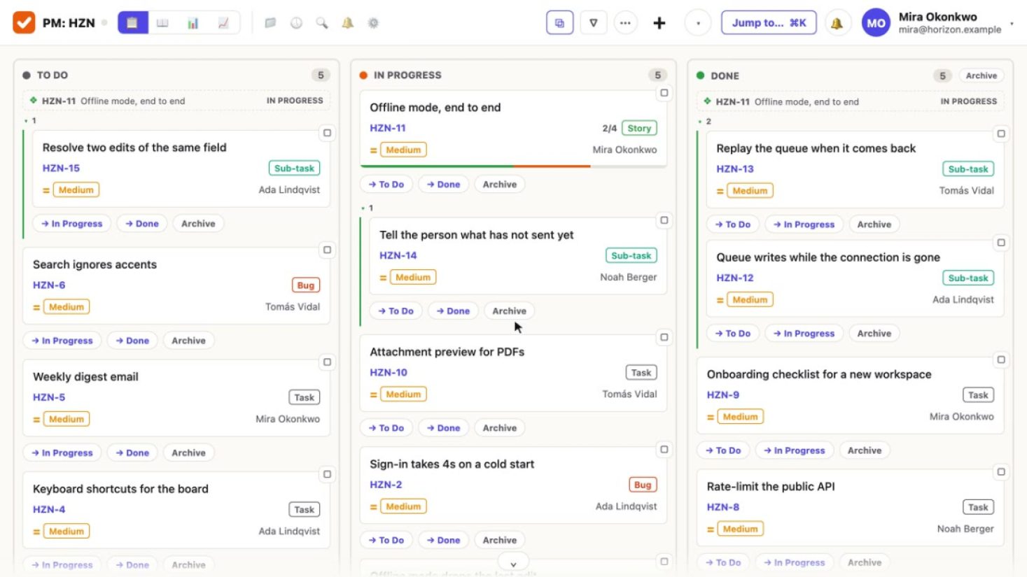Kaiku product screenshot