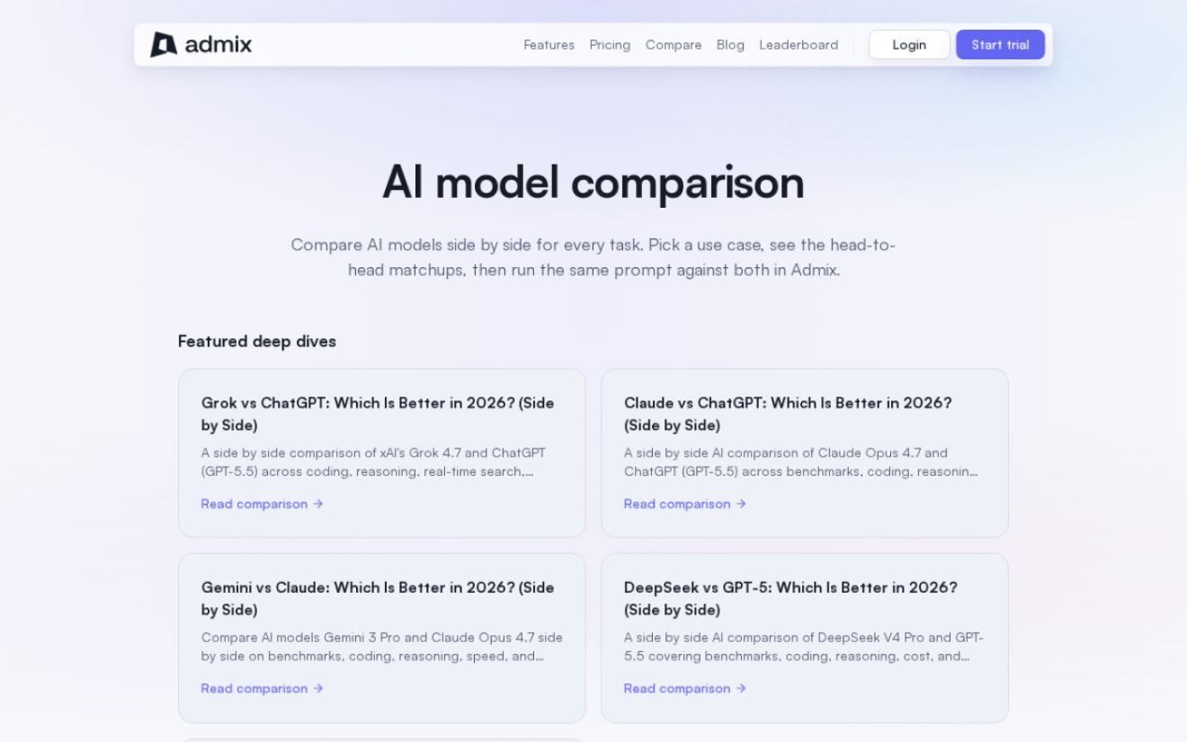 Admix product screenshot
