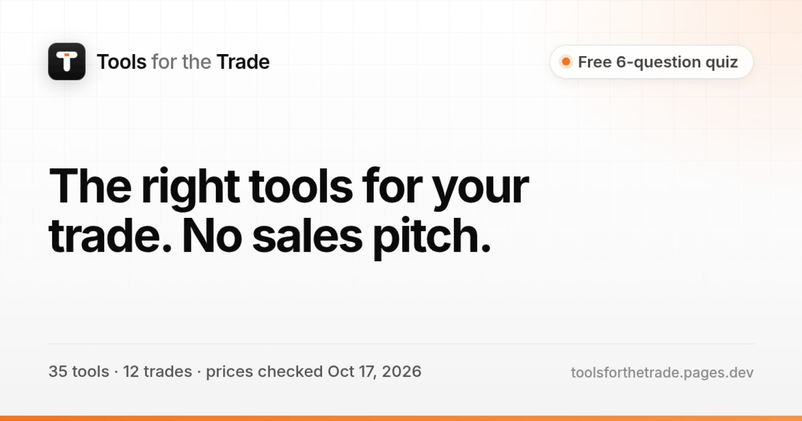 Tools for the Trade product screenshot