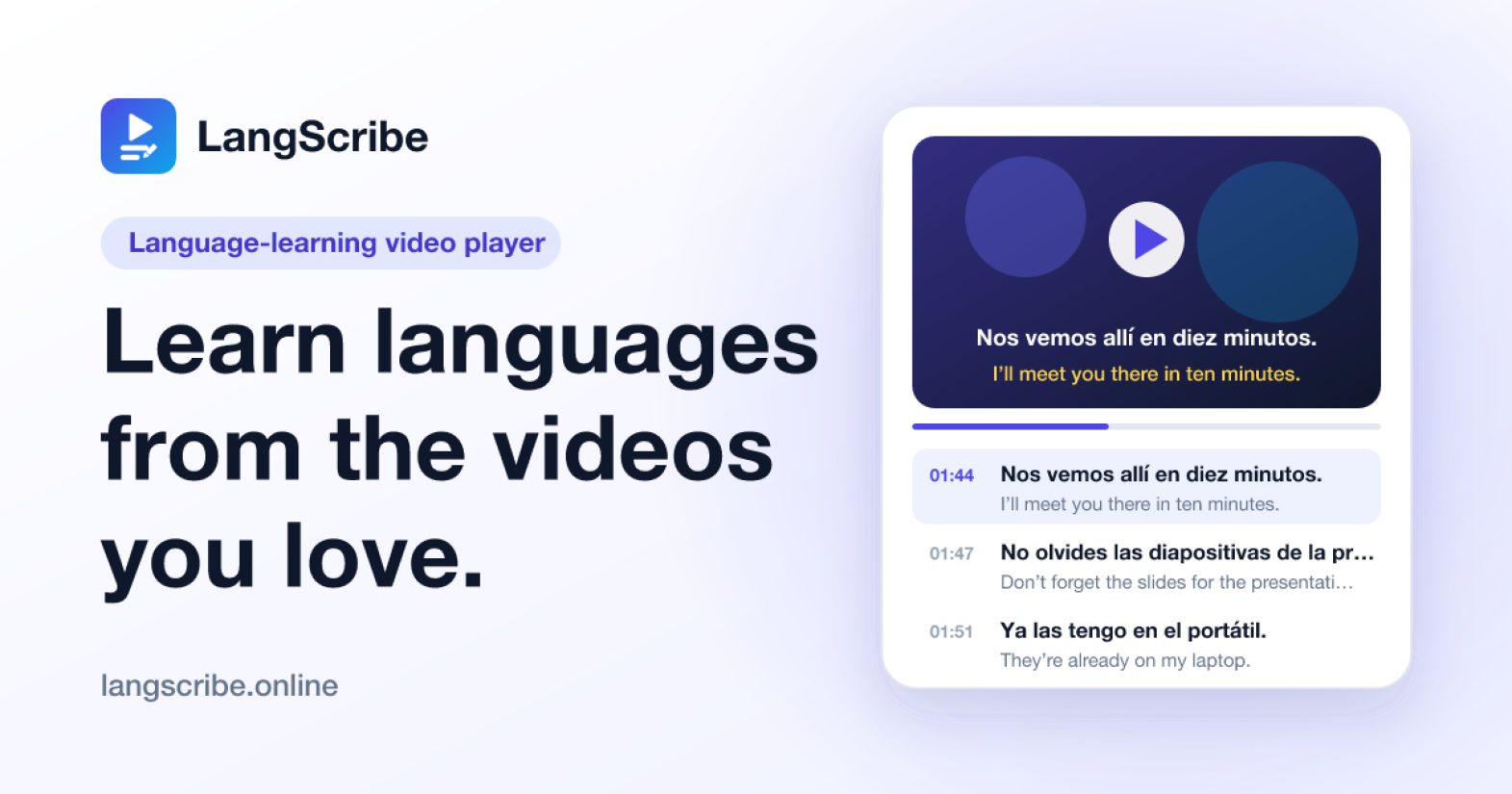 LangScribe product screenshot