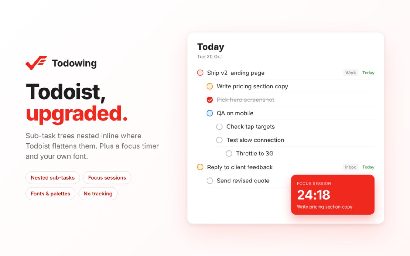 Todowing product screenshot
