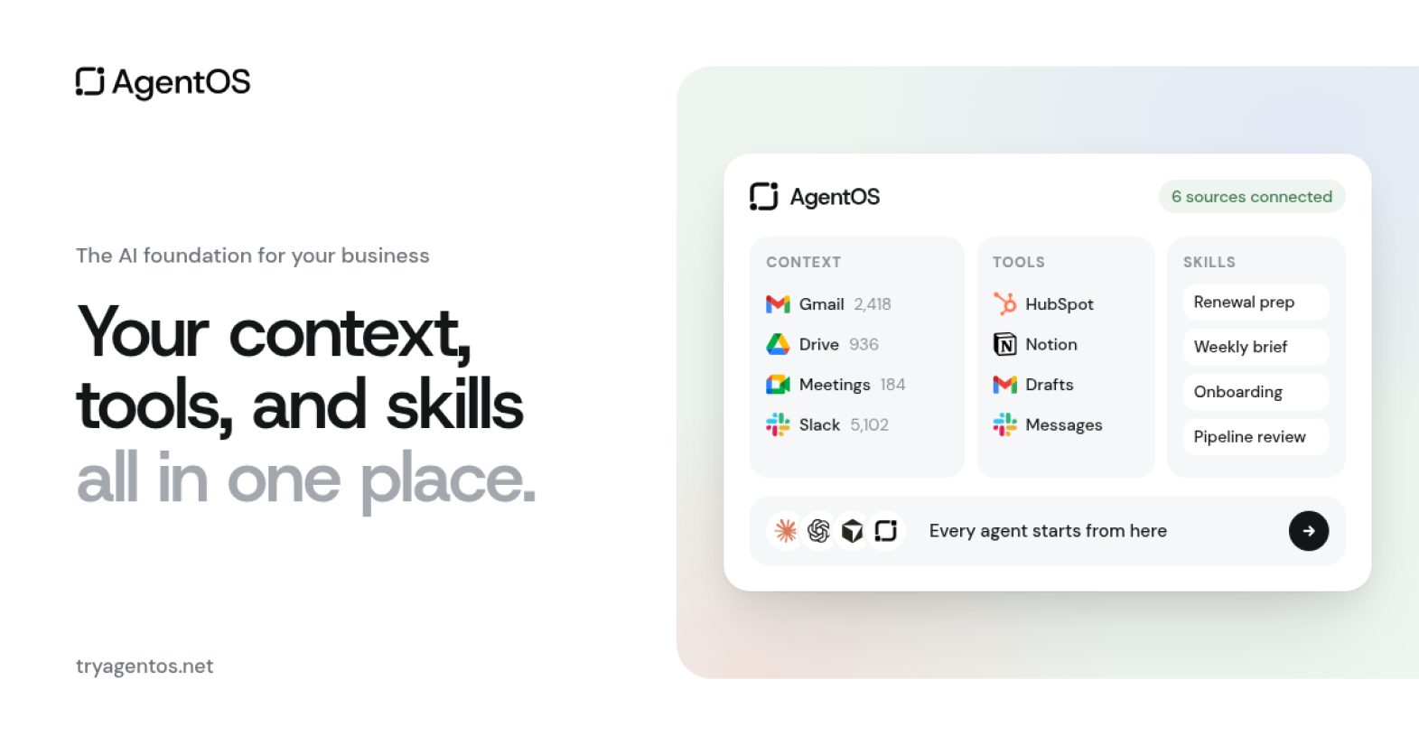AgentOS product screenshot