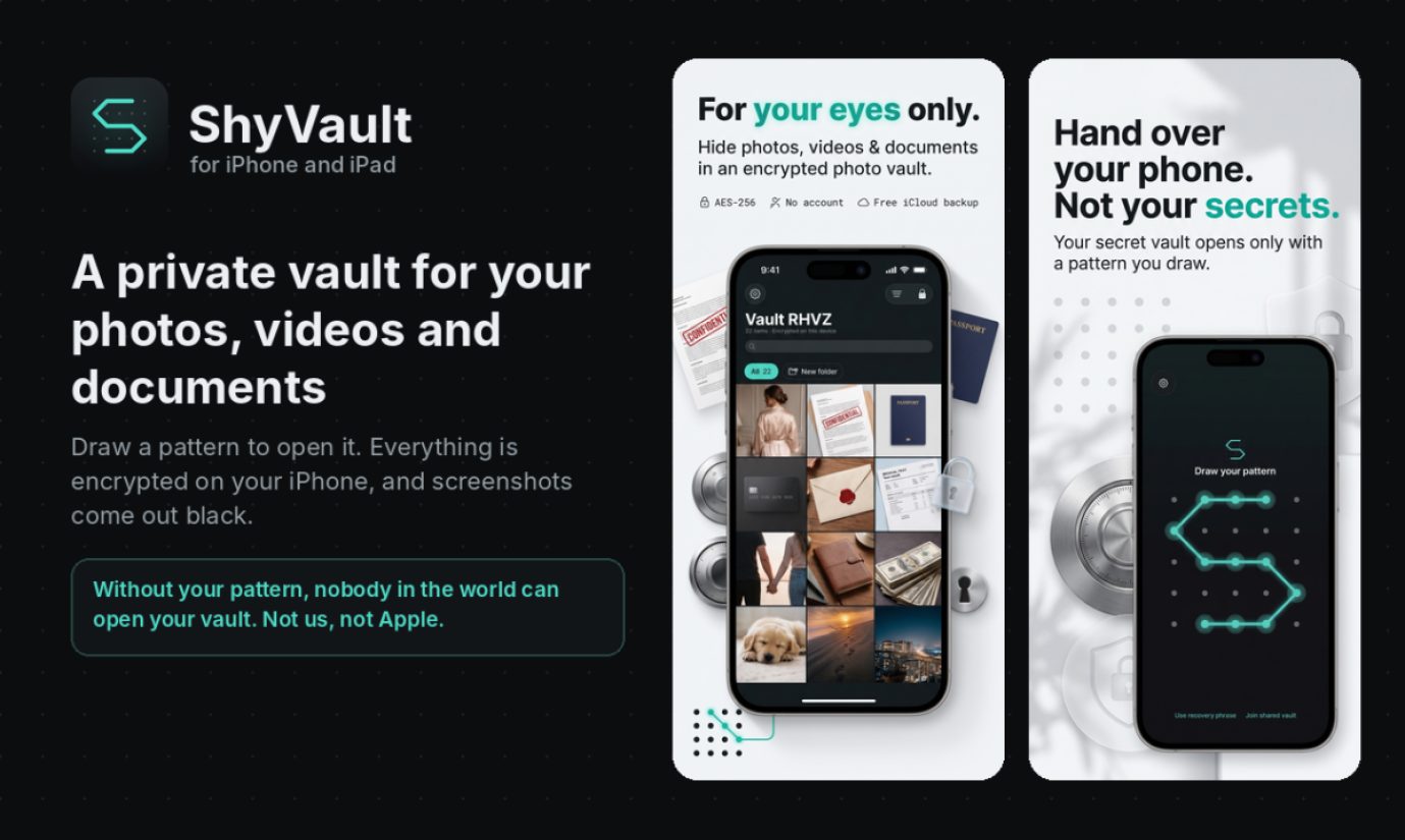 ShyVault product screenshot