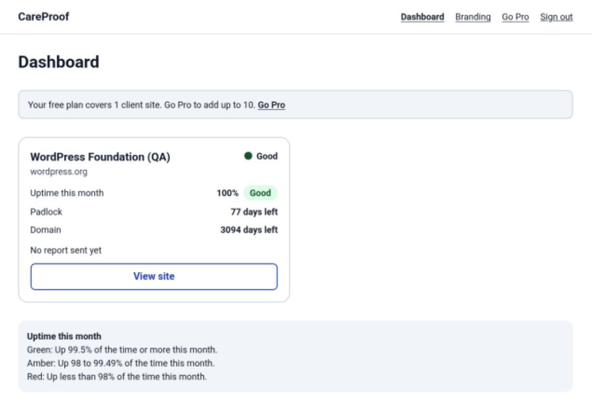 CareProof product screenshot
