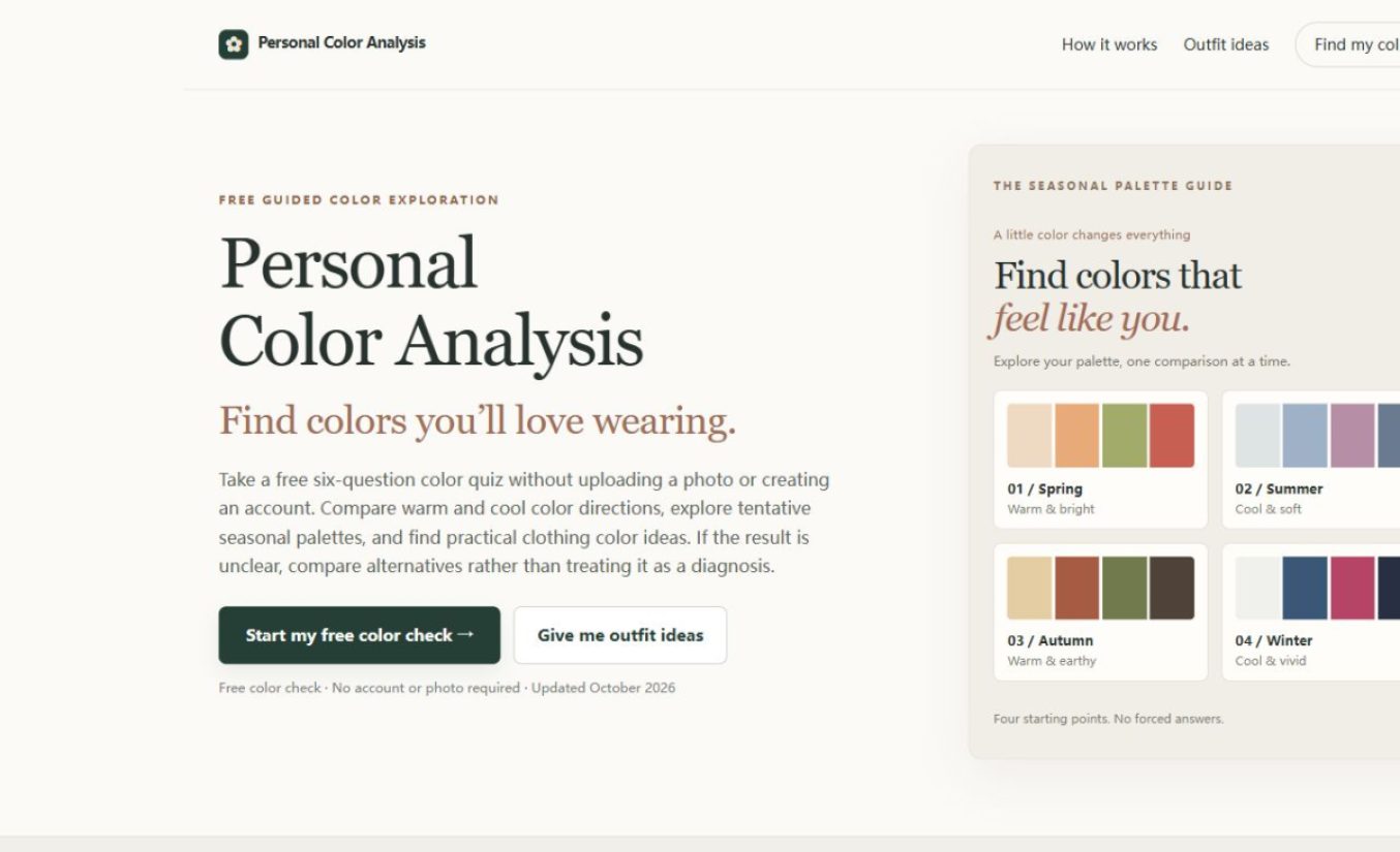 Stacking Cargo Signage Personal Color Analysis — tech stack & milestones