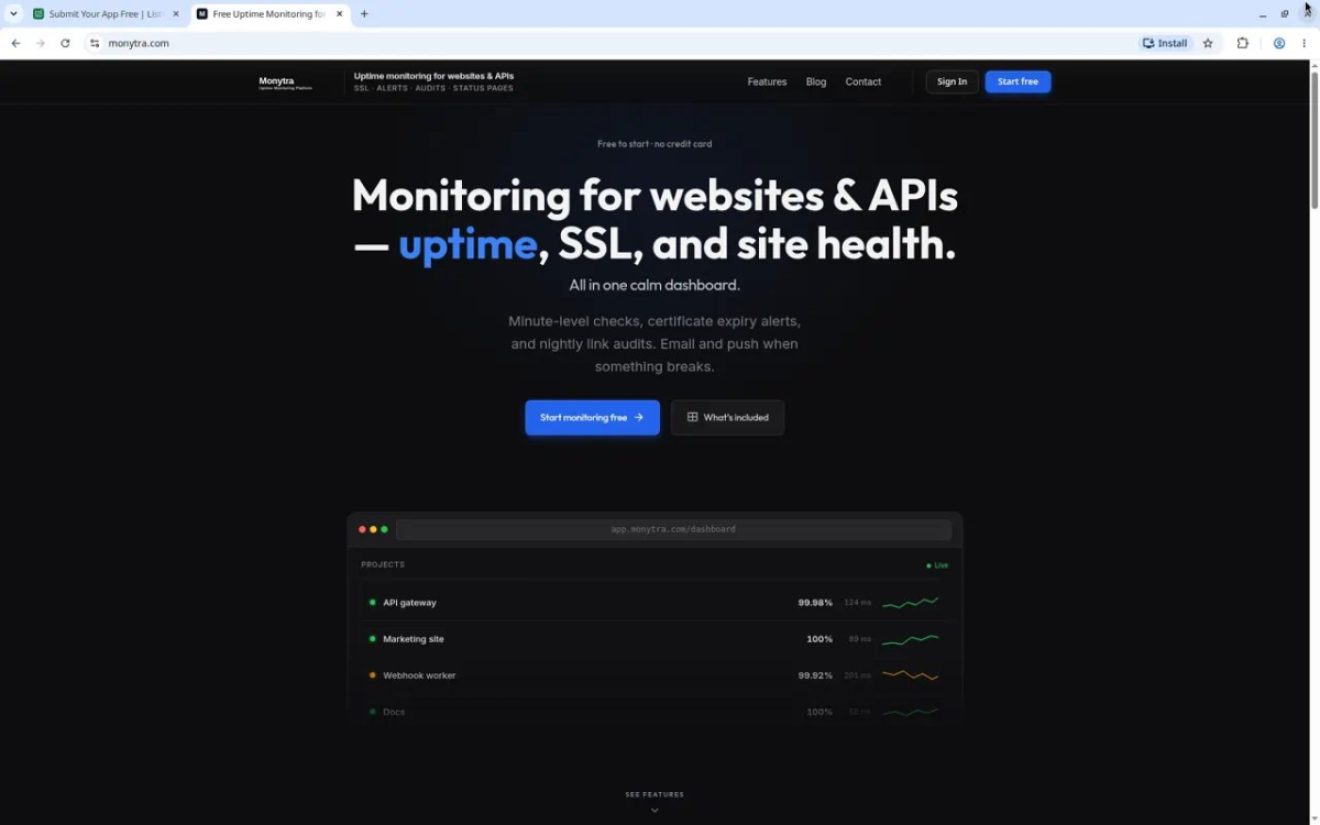 Monytra product screenshot