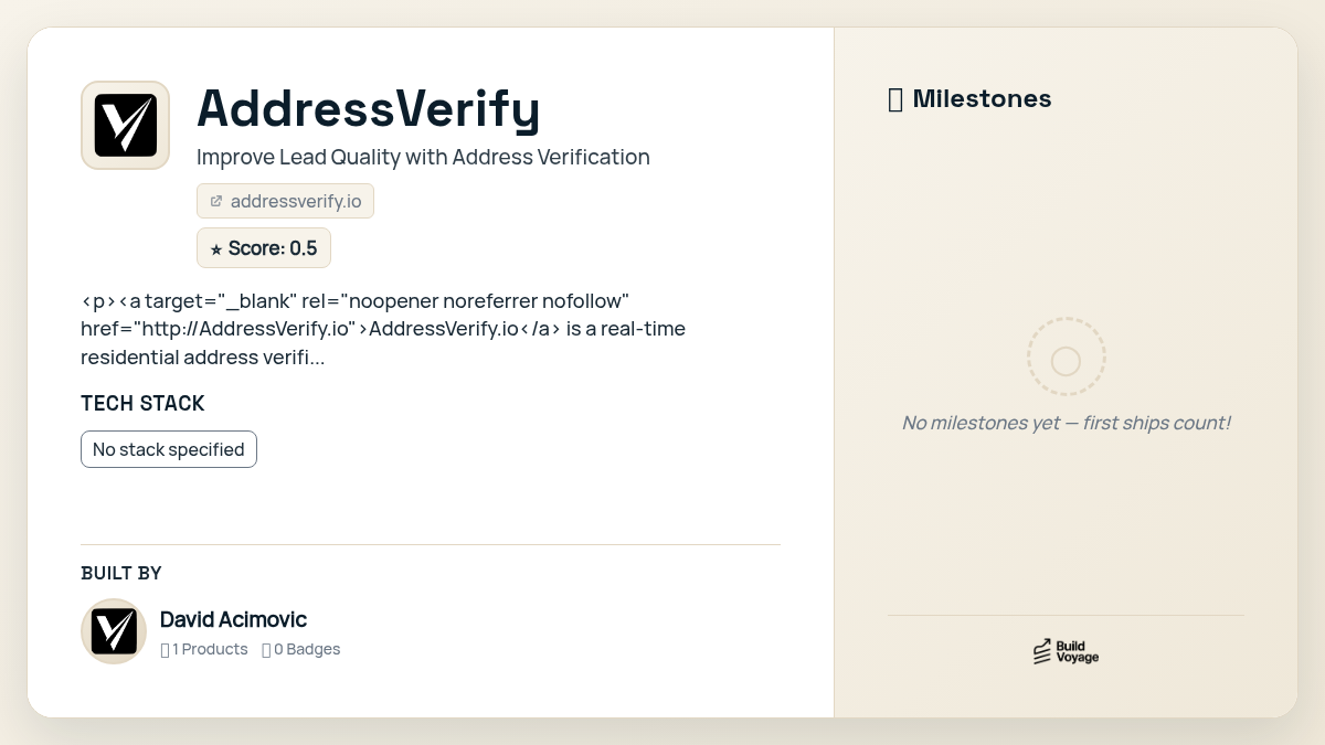 AddressVerify — BuildVoyage