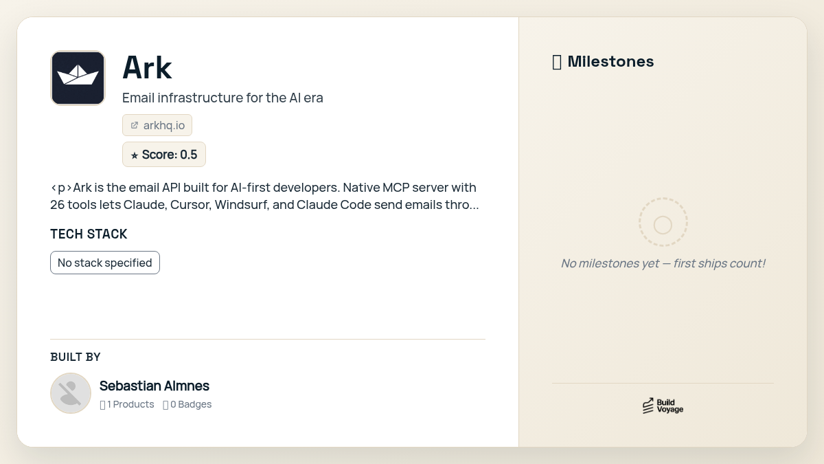 Ark — BuildVoyage