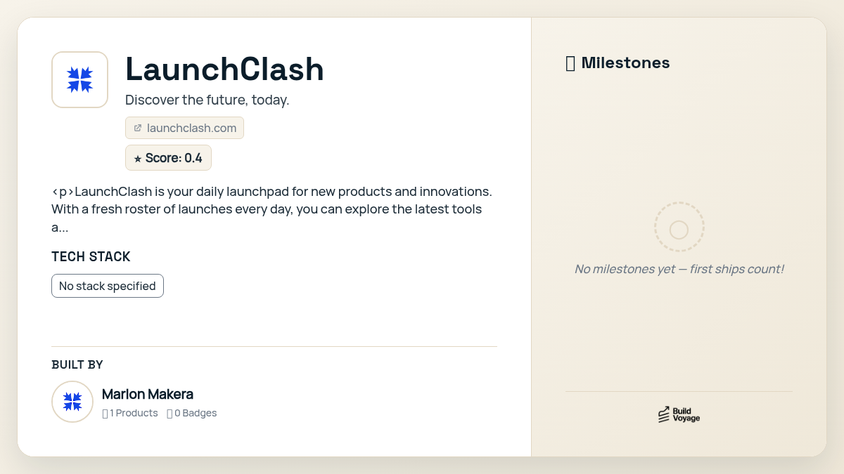 LaunchClash — BuildVoyage