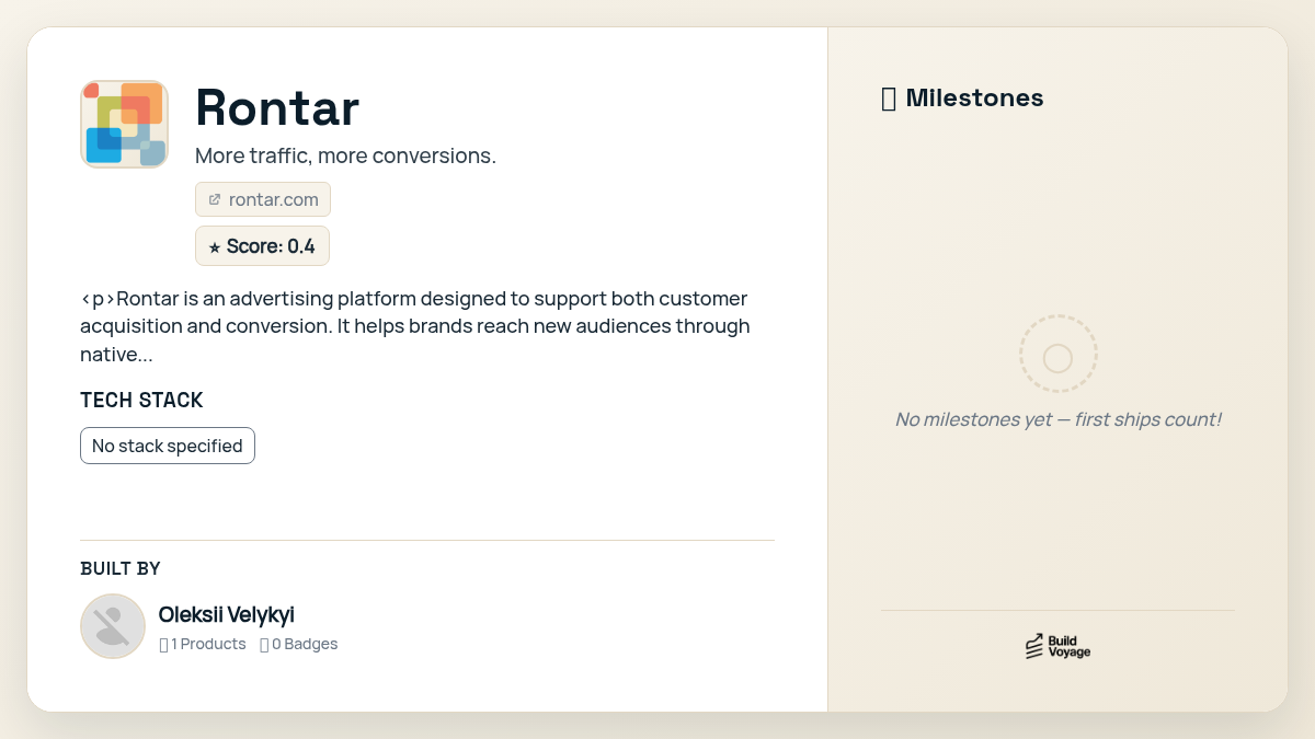 Rontar — BuildVoyage