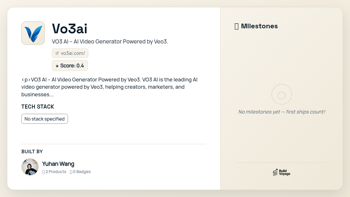 Vo3ai — BuildVoyage